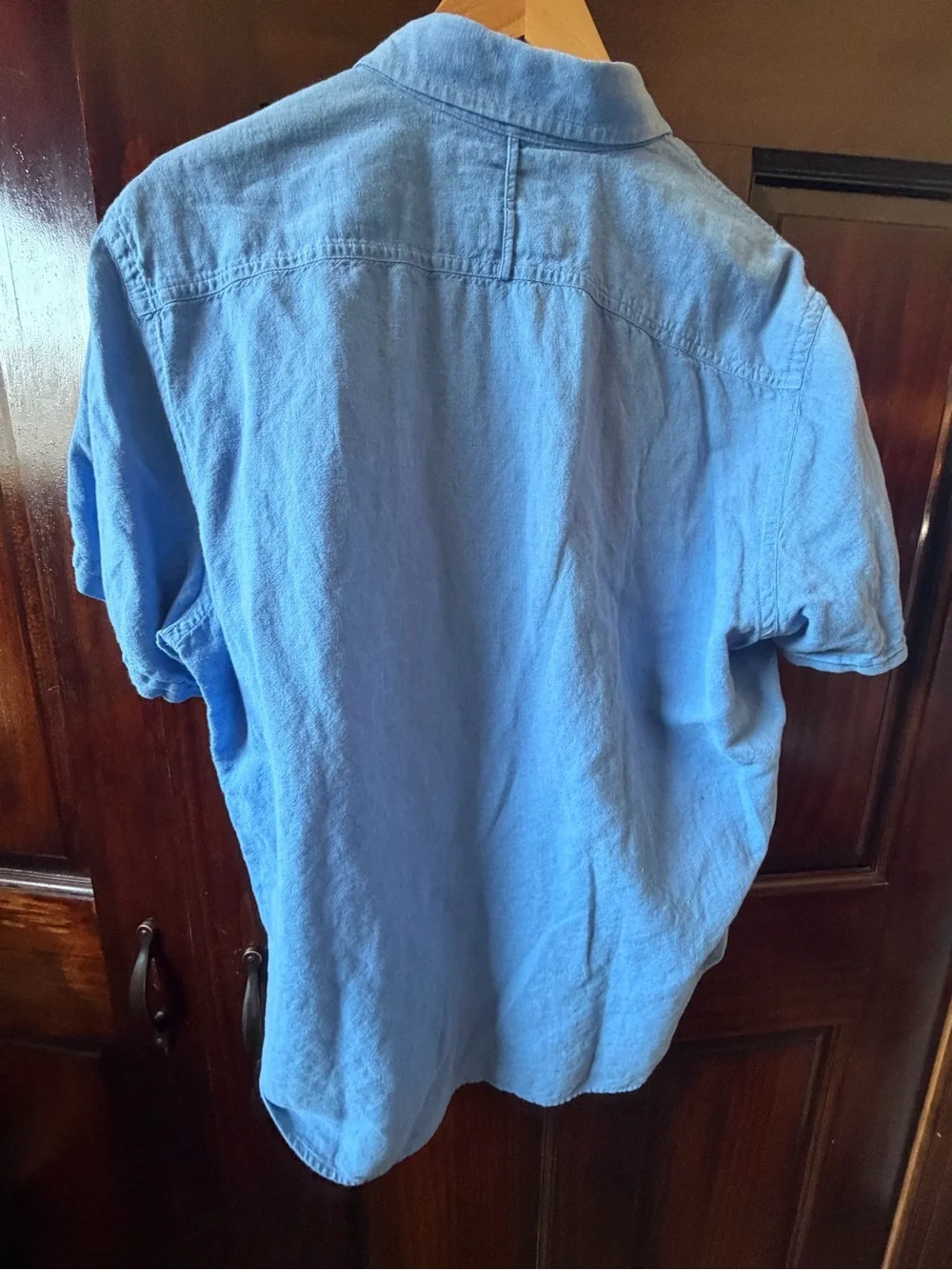 Banana Republic Sky Blue Short Sleeve Button-Down Shirt